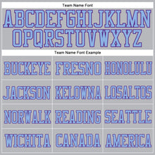 Load image into Gallery viewer, Custom Gray Light Blue-Purple Mesh Authentic Football Jersey