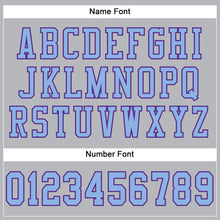 Load image into Gallery viewer, Custom Gray Light Blue-Purple Mesh Authentic Football Jersey