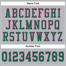 Laden Sie das Bild in den Galerie-Viewer, Custom Gray Kelly Green-Pink Mesh Authentic Football Jersey