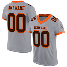 Load image into Gallery viewer, Custom Gray Brown-Orange Mesh Authentic Football Jersey
