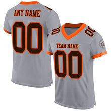 Laden Sie das Bild in den Galerie-Viewer, Custom Gray Brown-Orange Mesh Authentic Football Jersey