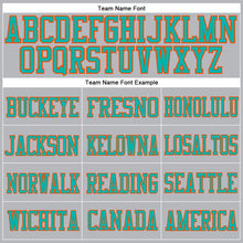 Charger l'image dans la galerie, Custom Gray Aqua-Orange Mesh Authentic Football Jersey