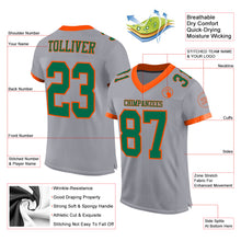 Загрузить изображение в средство просмотра галереи, Custom Gray Kelly Green-Orange Mesh Authentic Football Jersey
