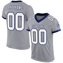 Charger l'image dans la galerie, Custom Gray White-Navy Mesh Authentic Football Jersey