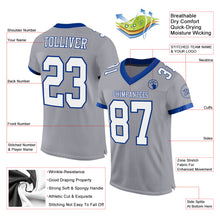 Загрузить изображение в средство просмотра галереи, Custom Gray White-Royal Mesh Authentic Football Jersey