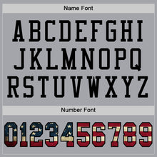 Charger l'image dans la galerie, Custom Gray Vintage USA Flag-Black Mesh Authentic Football Jersey