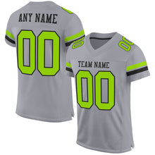 Charger l'image dans la galerie, Custom Gray Neon Green-Black Mesh Authentic Football Jersey