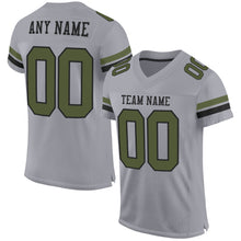 Charger l'image dans la galerie, Custom Gray Olive-Black Mesh Authentic Football Jersey