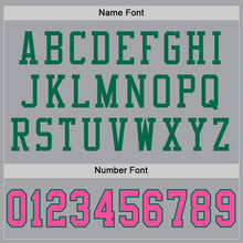 Laden Sie das Bild in den Galerie-Viewer, Custom Gray Pink-Kelly Green Mesh Authentic Football Jersey