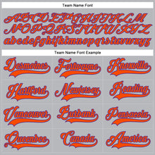 Load image into Gallery viewer, Custom Gray Orange-Purple Hockey Lace Neck Jersey