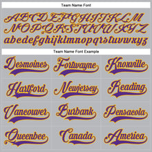 Load image into Gallery viewer, Custom Gray Purple-Gold Hockey Lace Neck Jersey