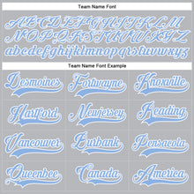 Charger l'image dans la galerie, Custom Gray Light Blue-White Hockey Lace Neck Jersey