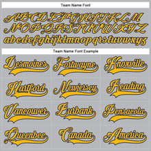 Загрузить изображение в средство просмотра галереи, Custom Gray Gold-Navy Hockey Lace Neck Jersey