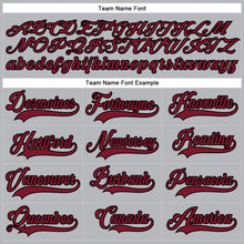 Загрузить изображение в средство просмотра галереи, Custom Gray Crimson-Black Hockey Lace Neck Jersey