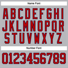 Load image into Gallery viewer, Custom Gray Red-Navy Hockey Lace Neck Jersey