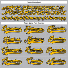 Загрузить изображение в средство просмотра галереи, Custom Gray Gold-Black Hockey Lace Neck Jersey