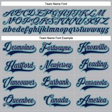 Загрузить изображение в средство просмотра галереи, Custom Gray Navy-Teal Hockey Lace Neck Jersey