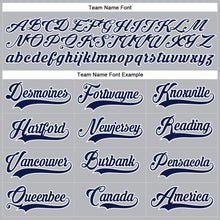 Загрузить изображение в средство просмотра галереи, Custom Gray Navy-White Hockey Lace Neck Jersey