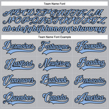 Charger l'image dans la galerie, Custom Gray Light Blue-Black Hockey Lace Neck Jersey