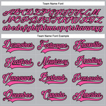 Charger l'image dans la galerie, Custom Gray Pink-Black Hockey Lace Neck Jersey