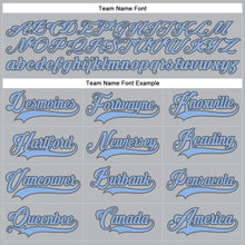 Laden Sie das Bild in den Galerie-Viewer, Custom Gray Light Blue-Steel Gray Hockey Lace Neck Jersey