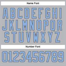 Laden Sie das Bild in den Galerie-Viewer, Custom Gray Light Blue-Steel Gray Hockey Lace Neck Jersey