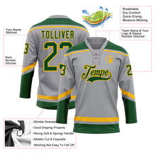 Load image into Gallery viewer, Custom Gray Green-Gold Hockey Lace Neck Jersey