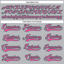 Загрузить изображение в средство просмотра галереи, Custom Gray Pink-Kelly Green Hockey Lace Neck Jersey