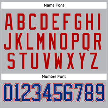 Laden Sie das Bild in den Galerie-Viewer, Custom Gray Royal-Red Hockey Lace Neck Jersey