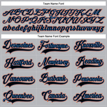Laden Sie das Bild in den Galerie-Viewer, Custom Gray Black Powder Blue-Orange Hockey Lace Neck Jersey
