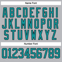 Laden Sie das Bild in den Galerie-Viewer, Custom Gray Teal-Black Hockey Lace Neck Jersey