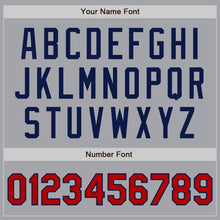 Загрузить изображение в средство просмотра галереи, Custom Gray Red Pinstripe Navy Authentic Baseball Jersey