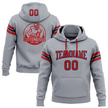 Load image into Gallery viewer, Custom Stitched Gray Red-Navy Football Pullover Sweatshirt Hoodie