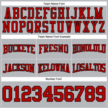 Load image into Gallery viewer, Custom Stitched Gray Red-Black Football Pullover Sweatshirt Hoodie