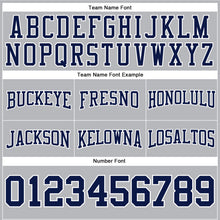 Laden Sie das Bild in den Galerie-Viewer, Custom Stitched Gray Navy-White Football Pullover Sweatshirt Hoodie