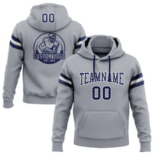 Laden Sie das Bild in den Galerie-Viewer, Custom Stitched Gray Navy-White Football Pullover Sweatshirt Hoodie