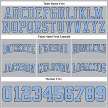 Laden Sie das Bild in den Galerie-Viewer, Custom Stitched Gray Light Blue-Steel Gray Football Pullover Sweatshirt Hoodie