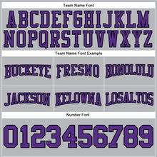 Laden Sie das Bild in den Galerie-Viewer, Custom Stitched Gray Purple-Black Football Pullover Sweatshirt Hoodie