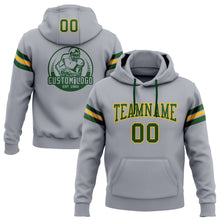 Загрузить изображение в средство просмотра галереи, Custom Stitched Gray Green-Gold Football Pullover Sweatshirt Hoodie