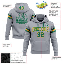 Загрузить изображение в средство просмотра галереи, Custom Stitched Gray Kelly Green-Gold Football Pullover Sweatshirt Hoodie