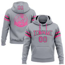 Laden Sie das Bild in den Galerie-Viewer, Custom Stitched Gray Pink-Kelly Green Football Pullover Sweatshirt Hoodie