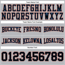Load image into Gallery viewer, Custom Stitched Gray Black Powder Blue-Orange Football Pullover Sweatshirt Hoodie