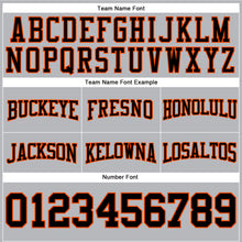 Laden Sie das Bild in den Galerie-Viewer, Custom Stitched Gray Black-Orange Football Pullover Sweatshirt Hoodie