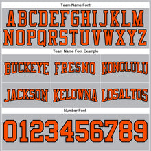 Laden Sie das Bild in den Galerie-Viewer, Custom Stitched Gray Orange-Black Football Pullover Sweatshirt Hoodie