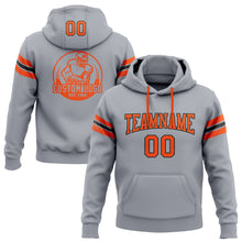 Laden Sie das Bild in den Galerie-Viewer, Custom Stitched Gray Orange-Black Football Pullover Sweatshirt Hoodie