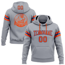 Laden Sie das Bild in den Galerie-Viewer, Custom Stitched Gray Orange-Royal Football Pullover Sweatshirt Hoodie