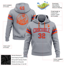 Load image into Gallery viewer, Custom Stitched Gray Orange-Purple Football Pullover Sweatshirt Hoodie
