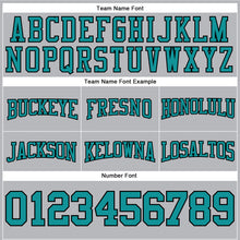 Charger l'image dans la galerie, Custom Stitched Gray Teal-Black Football Pullover Sweatshirt Hoodie