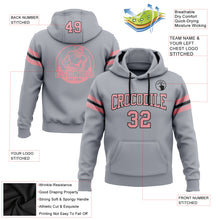 Загрузить изображение в средство просмотра галереи, Custom Stitched Gray Medium Pink-Black Football Pullover Sweatshirt Hoodie