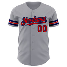 Charger l'image dans la galerie, Custom Gray Red-Navy Authentic Baseball Jersey